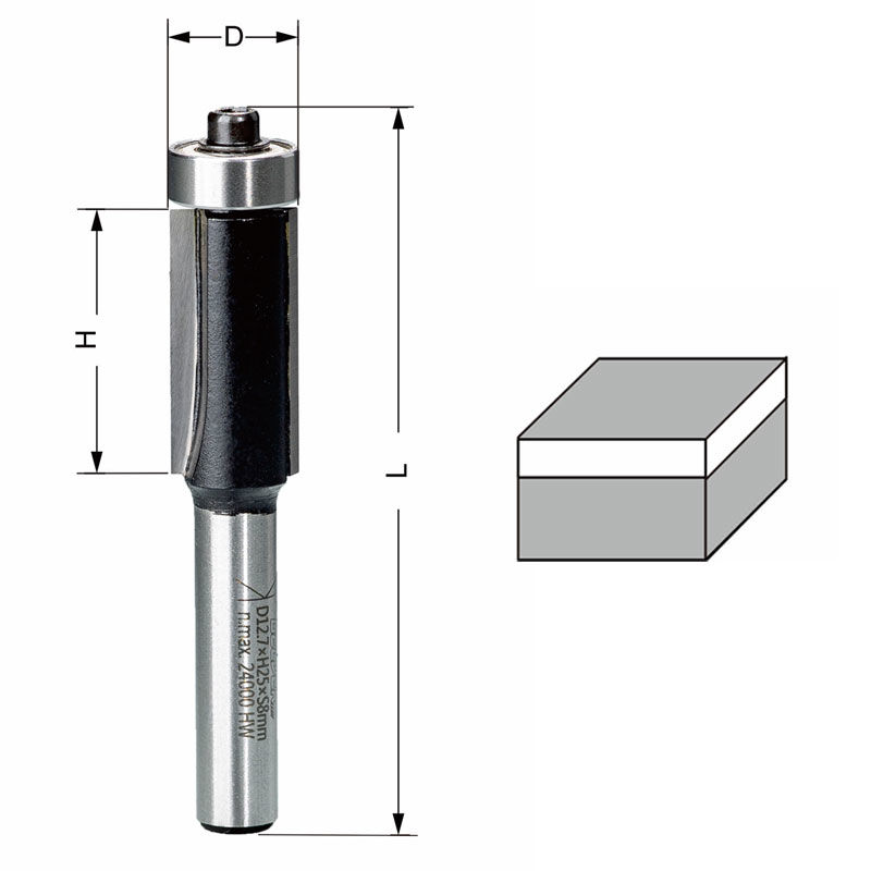 Delver Kantfräs 12.7×38×84mm S=8mm - med