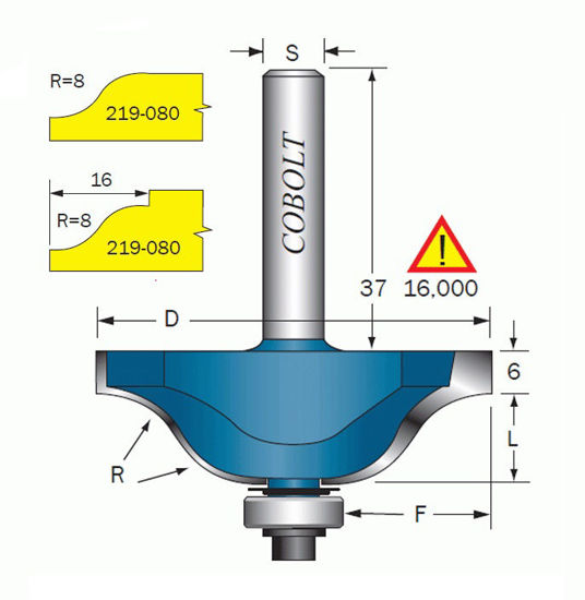 Cobolt Profilfräs dubbelradie R=8 | toolab.se