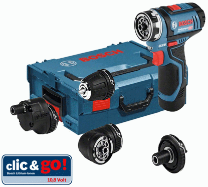 Bosch GSR 12V-15 FC Borr-/skruvdragare 12V inkl. 3st chuckar (2x2,0ah)