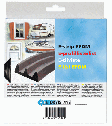 Stokvis E-list EPDM Vit 9mm x 4,0mm x 6m