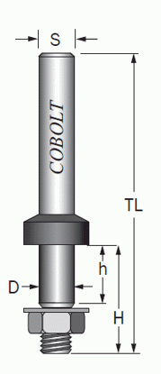 Cobolt Spindel till skivnotstål TL=67mm S=8mm