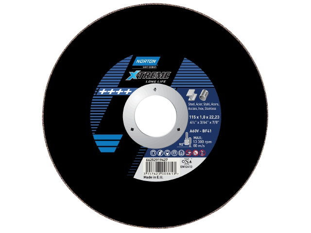 Kapskiva Norton X-treme A36V 180x2x22,23 - med