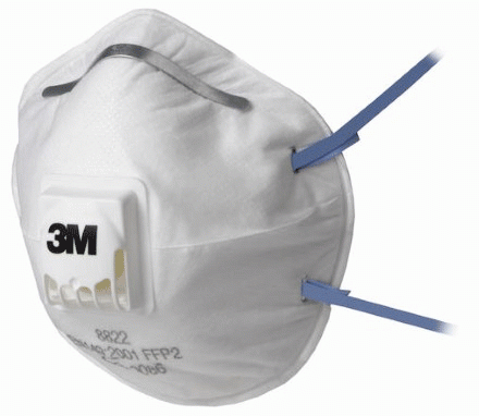 3M HALVMASK FILTRERANDE 8822 3M KLASS P2 VENTIL (10-Pack) - andningsskydd