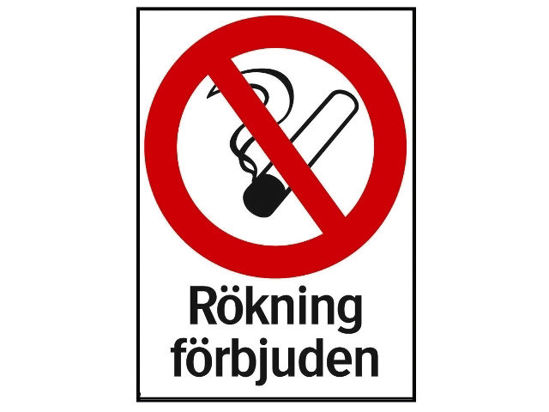 Skylt 34-5713 297X420MM Förbudsskylt Rökning förbjuden