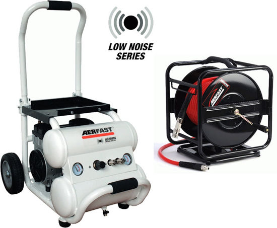 Aerfast AC24016 Kompressor 9 bar "Tyst" (Oljefri) + Slangvinda