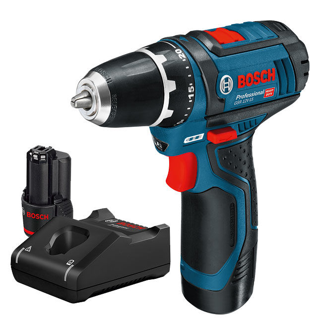 Bosch GSR 12V-15 Borr-/skruvdragare 12V (2x2,0ah) - sladdlös