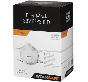 Worksafe Filtrerande halvmask m ventil FFP3 NR D V 10st/frp