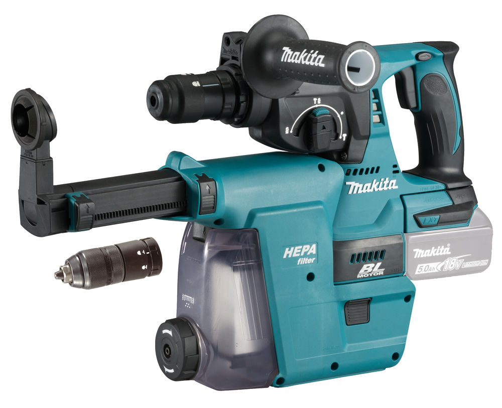 Makita DHR243ZJW Kombihammare HEPA SDS+ 18V (Utan batterier) - med