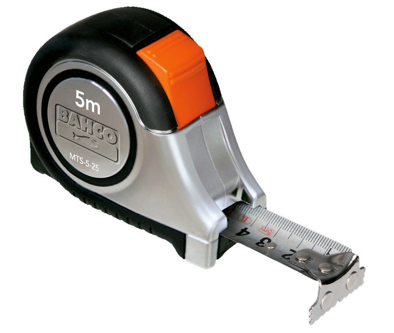 Bahco MTS-5-25 Måttband 5m 25mm Rostfritt mm/tum - med