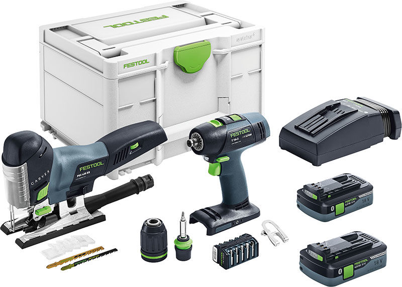 Festool 18 V Hantverkarpaket T18+3/PSC 420 Li I-Set HPC - skruvdragare