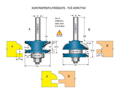 Cobolt Kontraprofilfräs-Sats R=10, Not=6 S=8 | toolab.se