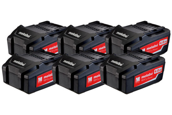 Metabo sats 6 x li-power-batteripaket 18 V/4,0 AH är försedd med Ultra-M-teknologi vilket innebär intelligent batteristyrning för långlivade batteripaket med tre års garanti.