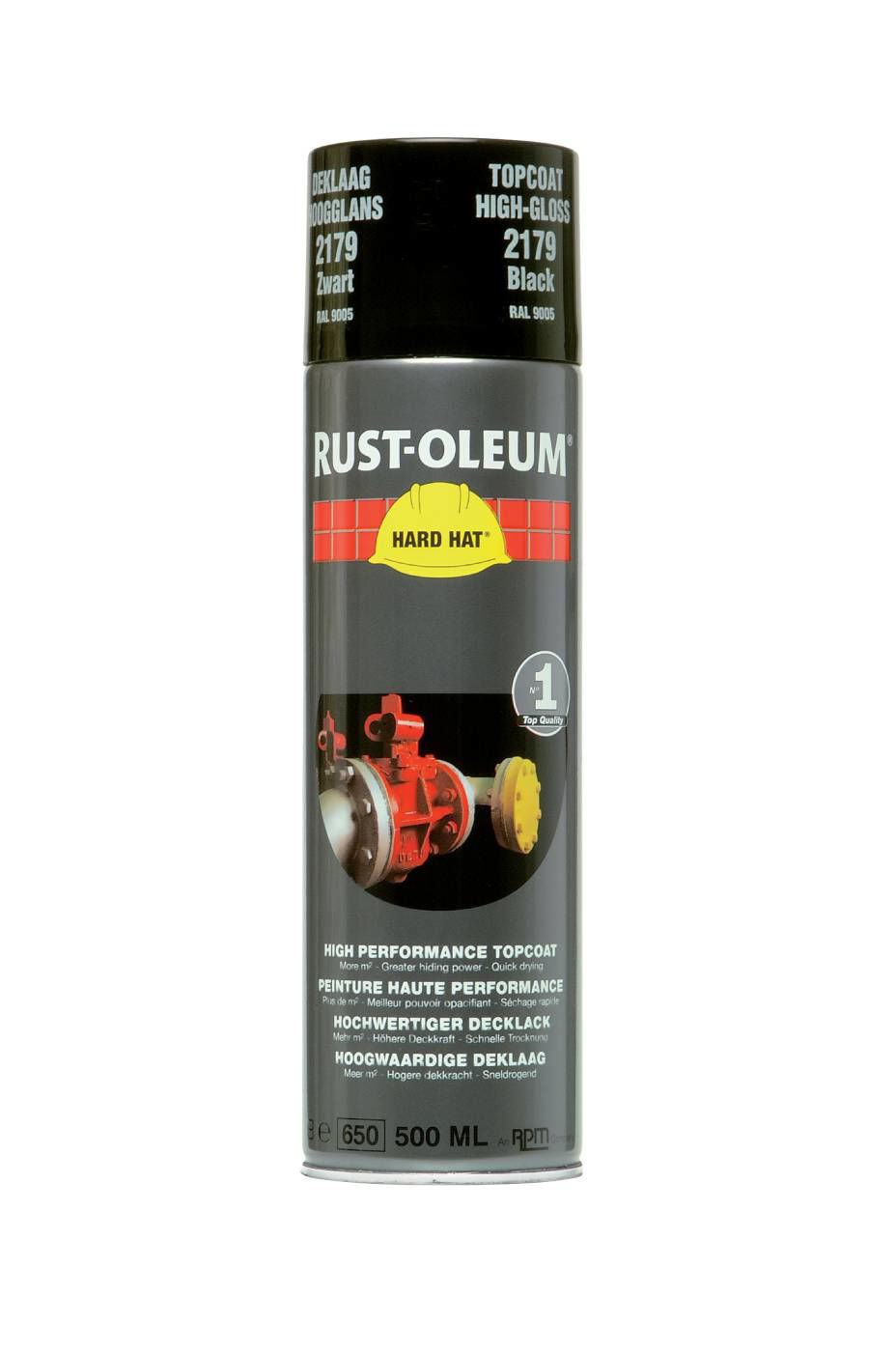 Sprayfärg Rust-Oleum Hard Hat mattsvart 2178 500 ml - med