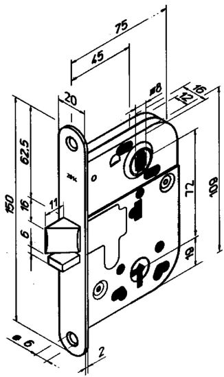 ASSA Innerdörrlås Abloy 2014 1 Nyckel Epoxi