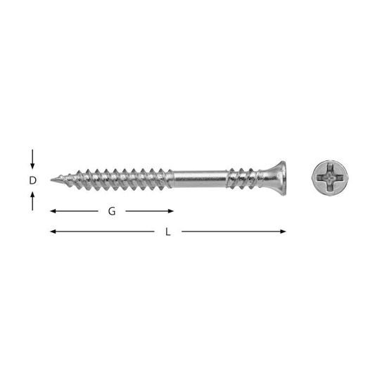 VSB Hårdgipsskruv Stål 1MM 3,9x25 FZB Band (1000st)