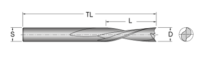 Spiralfräs D=8 L=25 TL=64 S=8