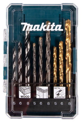 Makita D-71962 Borrset Trä Metall Mur 9-delar