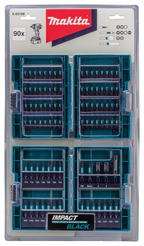 Makita E-03109 Impact Black bit-set 90-delar 35/50mm - med
