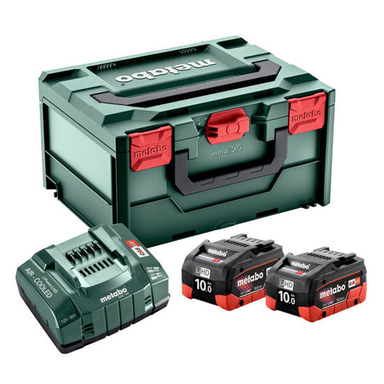 Metabo Bassats 2xLiHD 10ah & ASC 145 & Metabox