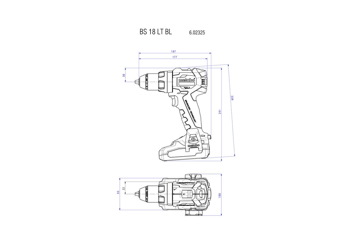 Metabo Borr-/skruvdragare BS 18 LT BL 18V (utan batteri) - med