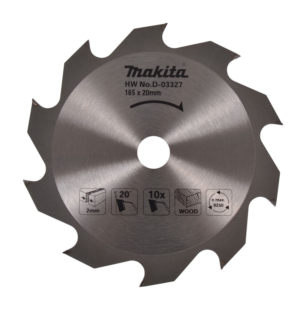 Makita D-03327 Sågklinga 165x20x2mm 10T - med
