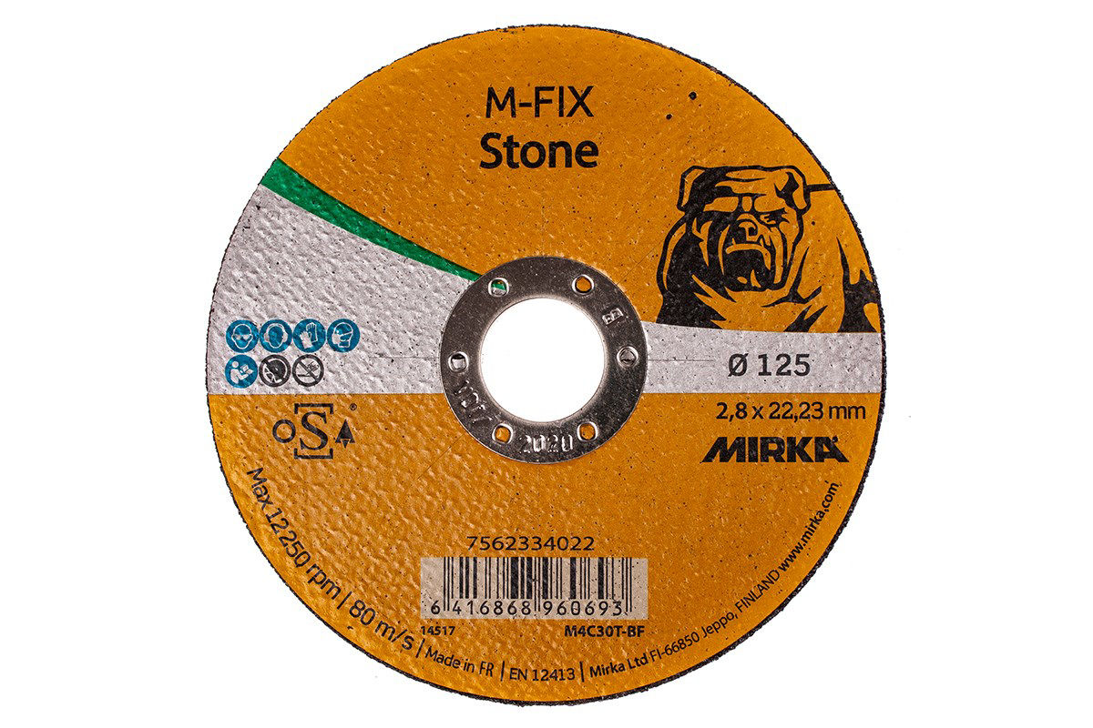 Mirka M-FIX 125x2,8x22,23 M4C30T-BF - kapskiva sten