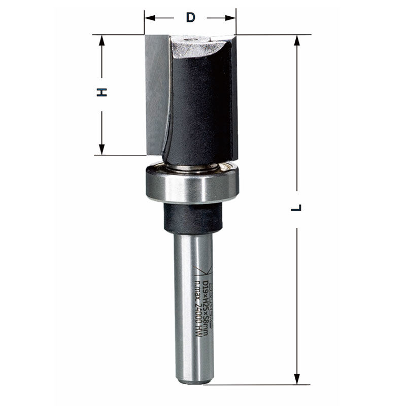 Delver Bottenskärande Mallfräs 16×50×95mm S=8mm - med