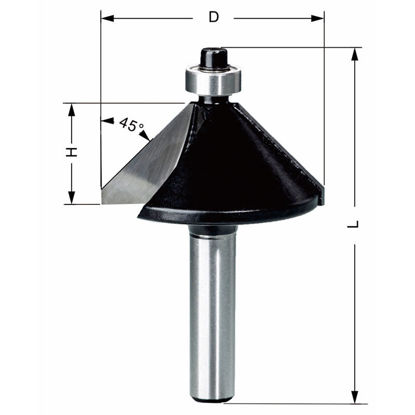 Delver Fasfräs 25.4×6,35×55mm 45° S=8mm