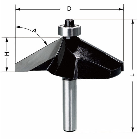 Delver Fasfräs 61.5×15×63mm 60° S=8mm