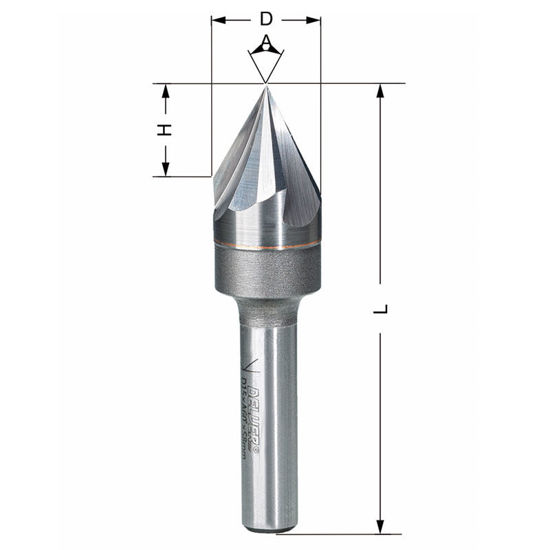 Delver Skriftfräs 15×13×62 60° S=8mm