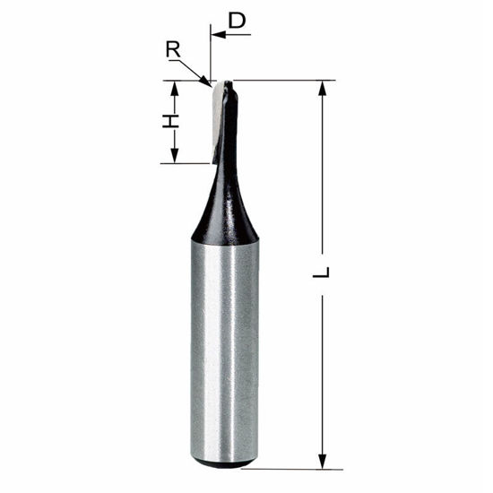 Delver Hålkälsfräs 3.2×R1.6×9.5 S=8mm