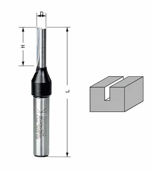 Delver Bottenskärande Notfräs 4mm