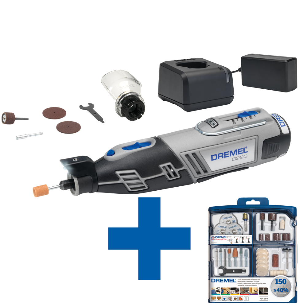 Dremel 8220 Multiverktyg 12V 2,0ah LI-ION +150 tillbehör
