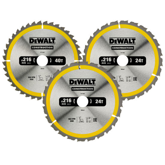 Bild på DeWalt DT1962 Sågbladspaket 216mm (2x24T, 1x48T)