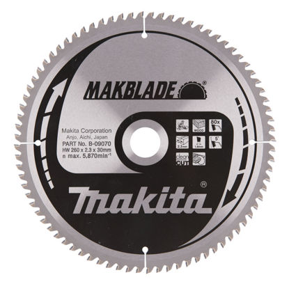 Bild på Makita B-32845 Sågsklinga 260mm 80T (Fina snitt)