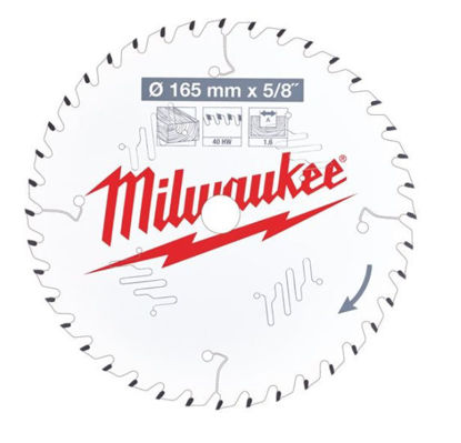 Bild på Milwaukee Cirkelsågklinga CSB P W 165 x 5/8 x 1.6 x 40ATB
