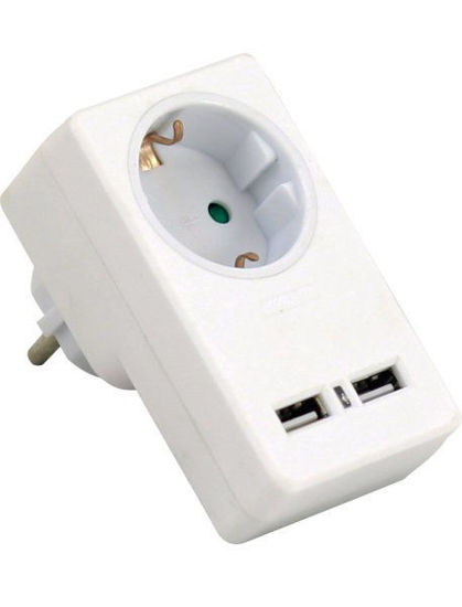 Bild på USB Laddare/Uttag 2 x USB - 1 x 230V