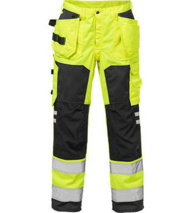 Fristads Varsel Hantverkarbyxa 2025 PLU, klass 2 Varsel Gul/Svart