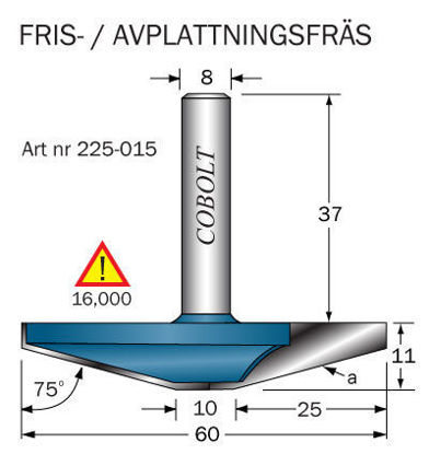 Cobolt Frisfräs D=60 75 grader S=8