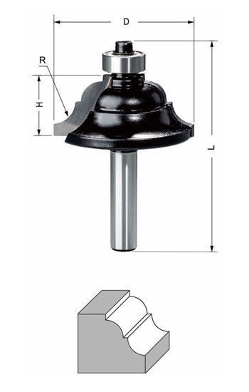 Delver Kantprofilfräs R4.8 31.8x14.3x57 S=8