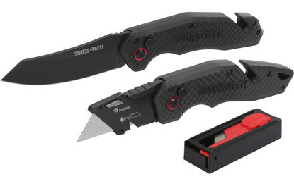 Swiss Tech Knivset: Fällkniv och Utility trapez kniv