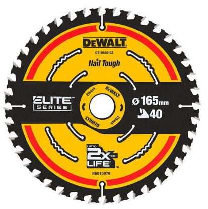 DeWalt DT10640 Sågklinga 165mm 40T för fina snitt i trä