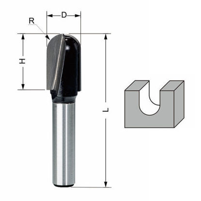 Delver Hålkälsfräs 22×R6,3×13 L=54  S=8