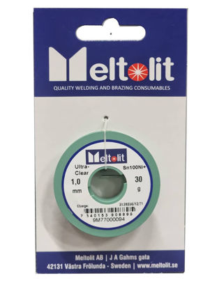 Meltolit Lödtråd SN100 + RA – Blyfri, 1mm, 30g, Hög Kvalitet