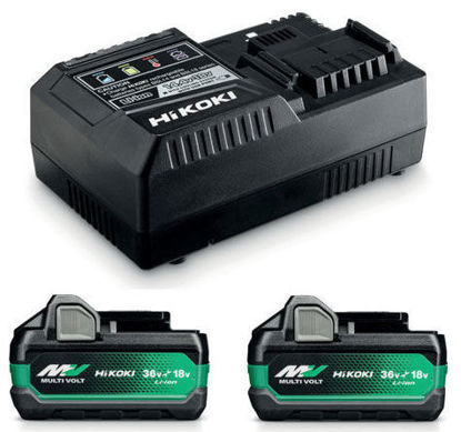 HiKOKI Batteriset 2xBSL36A18X/Laddare 18V/36V MultiVolt 2,5ah/5ah